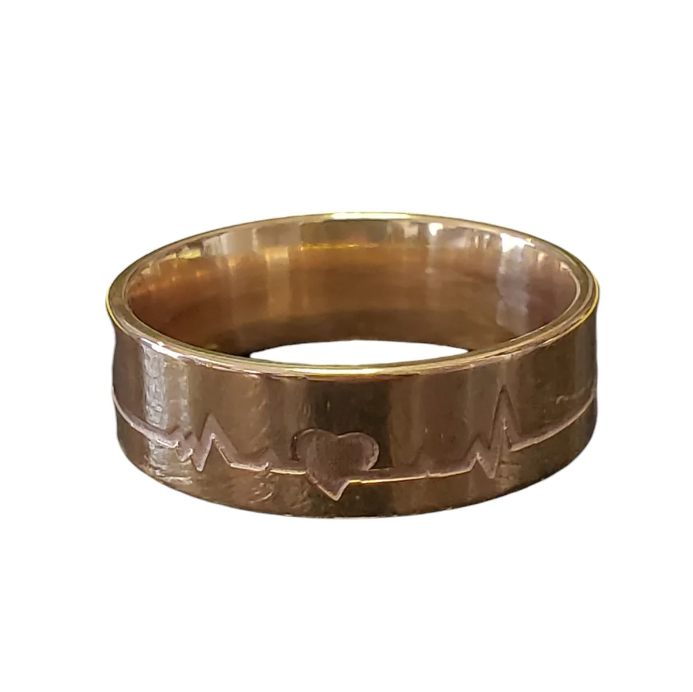 Heart line Stainless Steel Ring #26 size 14